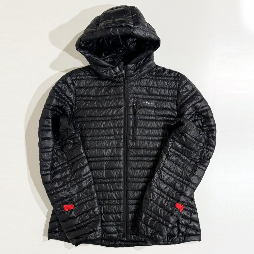 Patagonia Womens Ultralight Down Hoody Black Size M *Flaws*